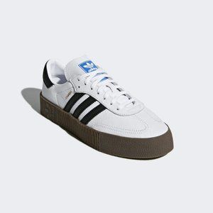 Adidas Originals Women's Leather White SAMBAROSE Fashion Casual Shoes AQ1134
